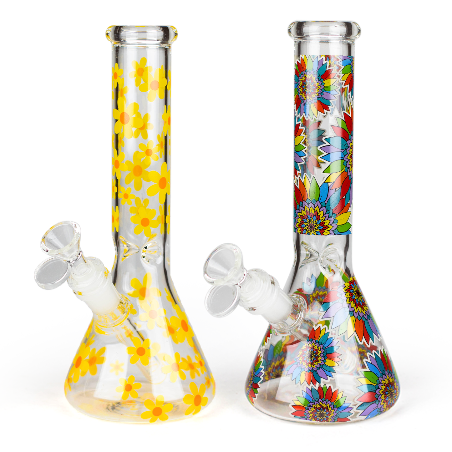 10" Flower Design Glass Bong_0