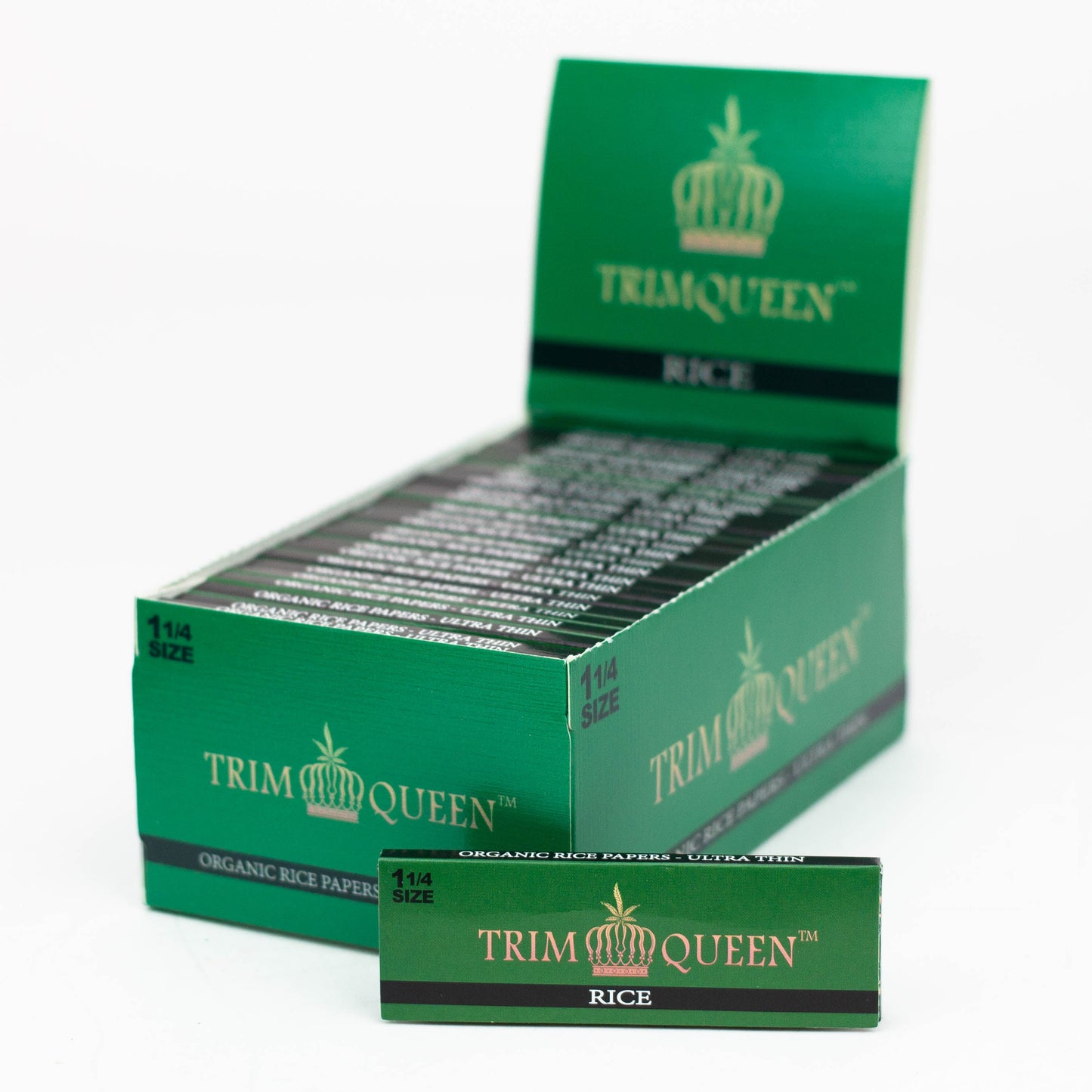 Trim Queen®️ Premium 1 1/4" Rolling Rice Papers DISPLAY CASE OF 50_0