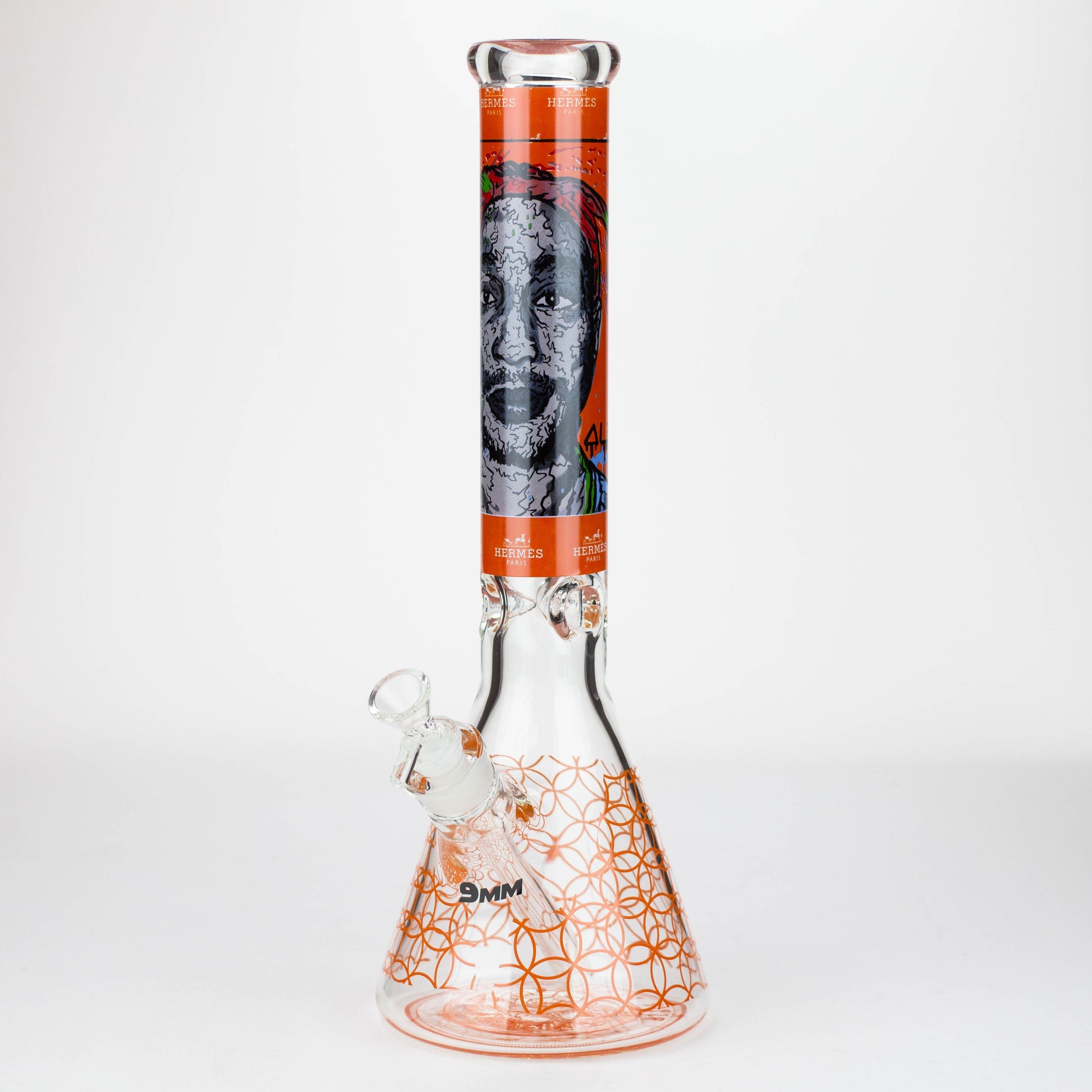 15.5"  9 mm Graphic glass water bong [GBT2117]_8