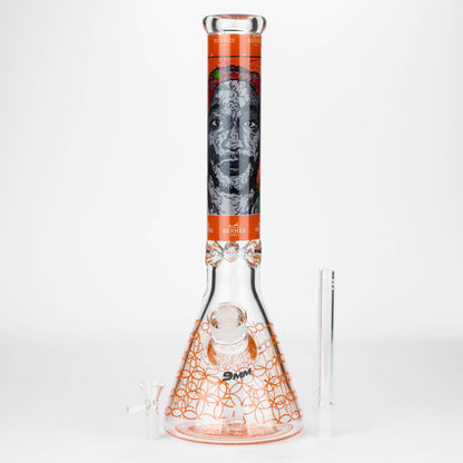 15.5"  9 mm Graphic glass water bong [GBT2117]_7