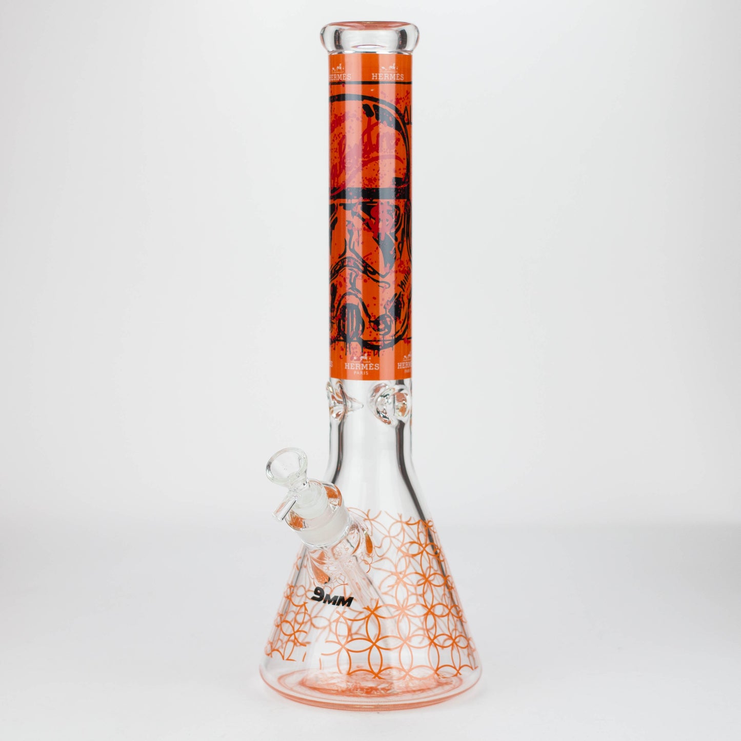 15.5"  9 mm Graphic glass water bong [GBT2117]_13