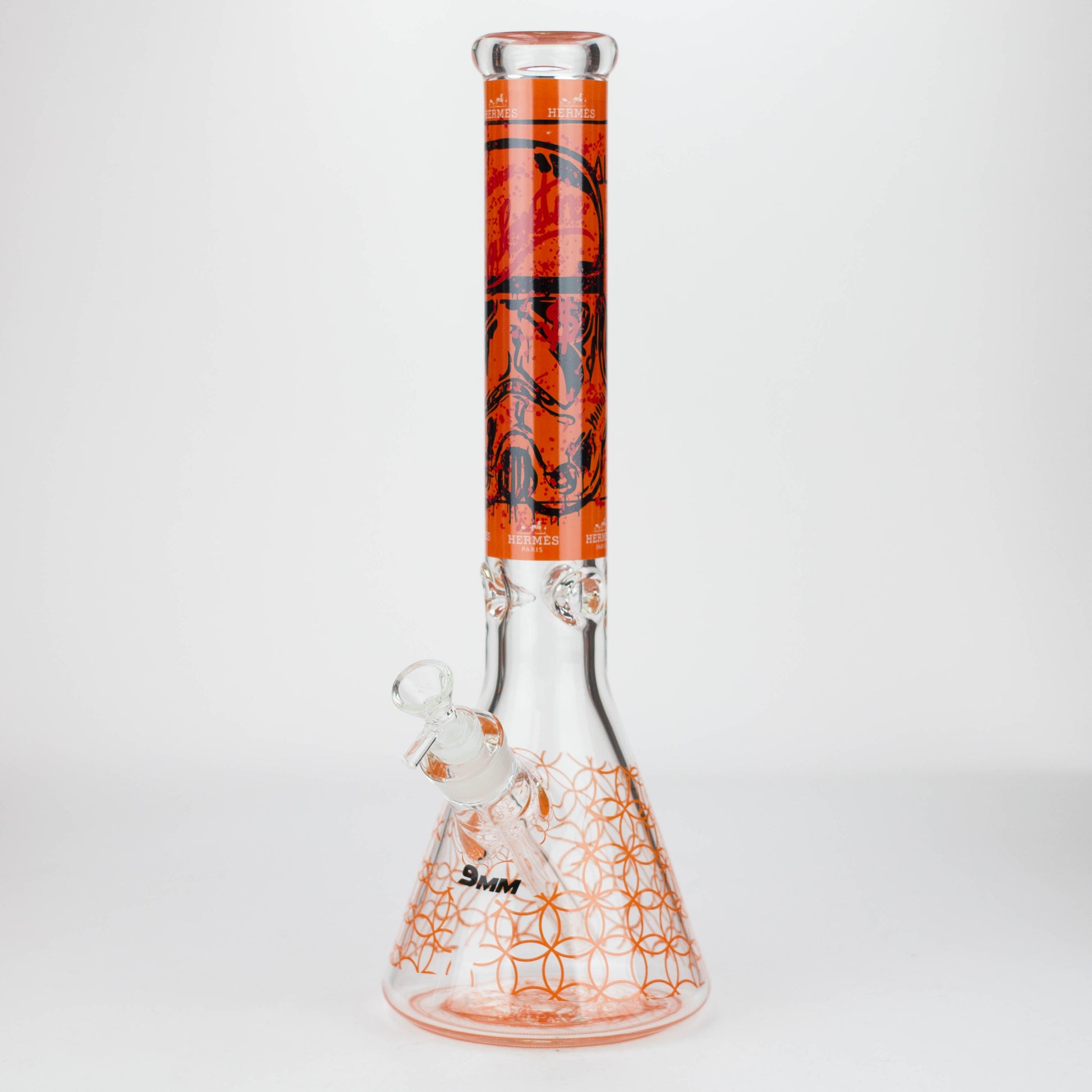 15.5"  9 mm Graphic glass water bong [GBT2117]_13