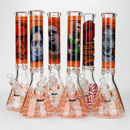 15.5"  9 mm Graphic glass water bong [GBT2117]_0