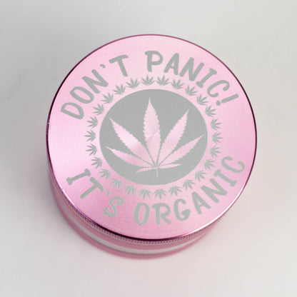 Heavy Duty Large "Don't Panic It's Organic" 4 Parts Weed Grinder Engraved in Canada Design #1_3