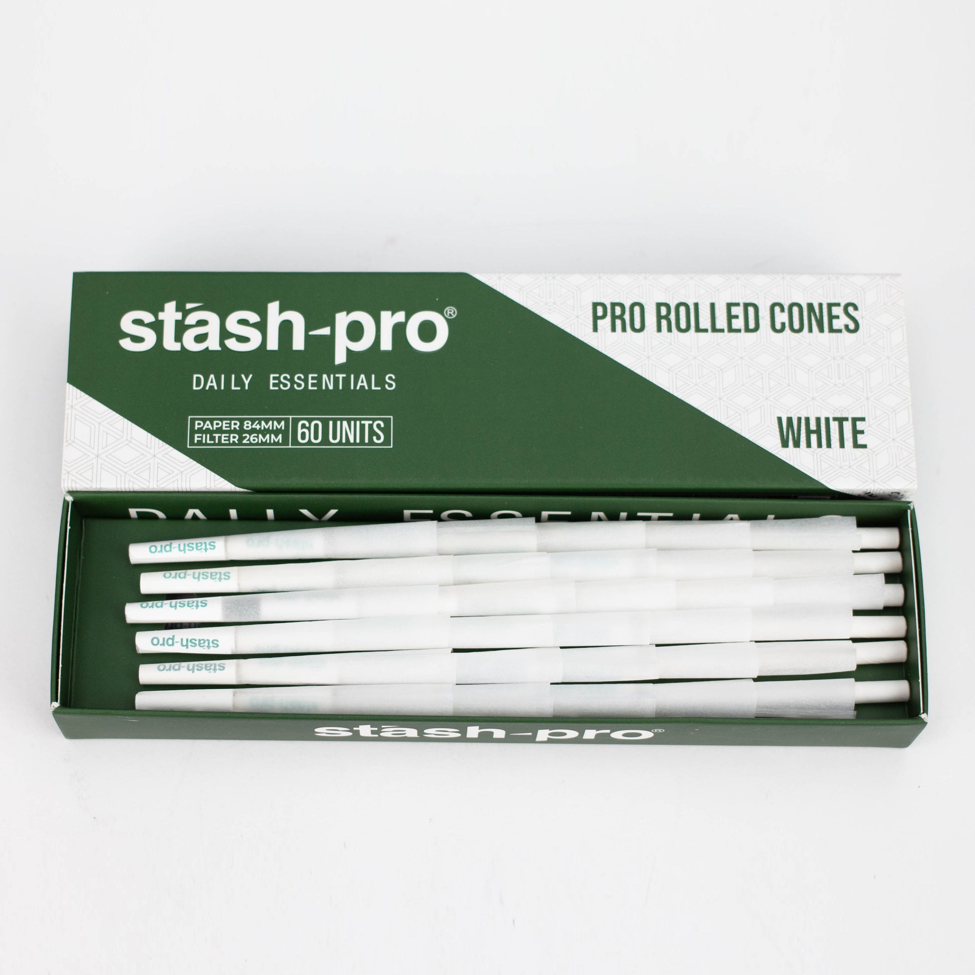 Stash-Pro |  Bleached (White) Pro rolled Cones_2