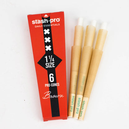 Stash-Pro |  Unbleached (Brown)  Pro 6 Cones box of 24_3