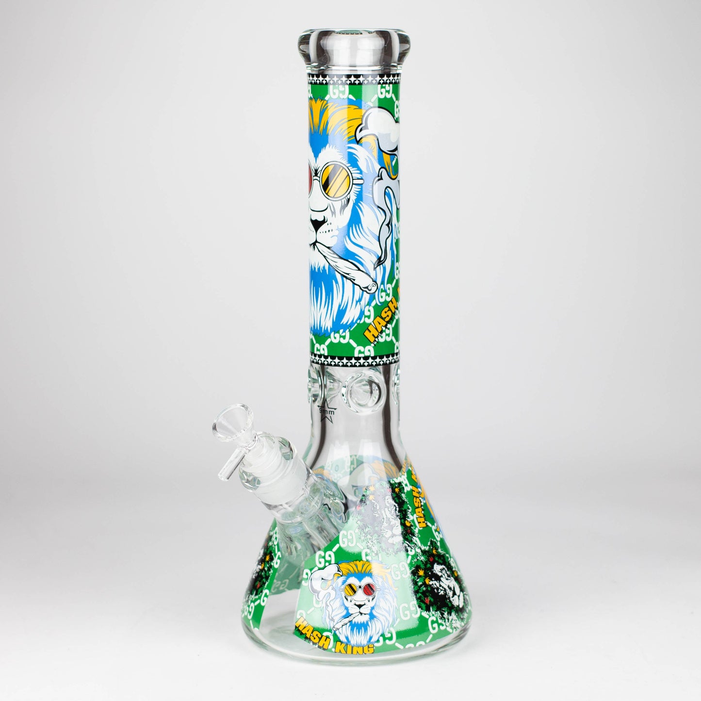 14" Hash King Lion Glow 9mm glass bong [PIP867]_7