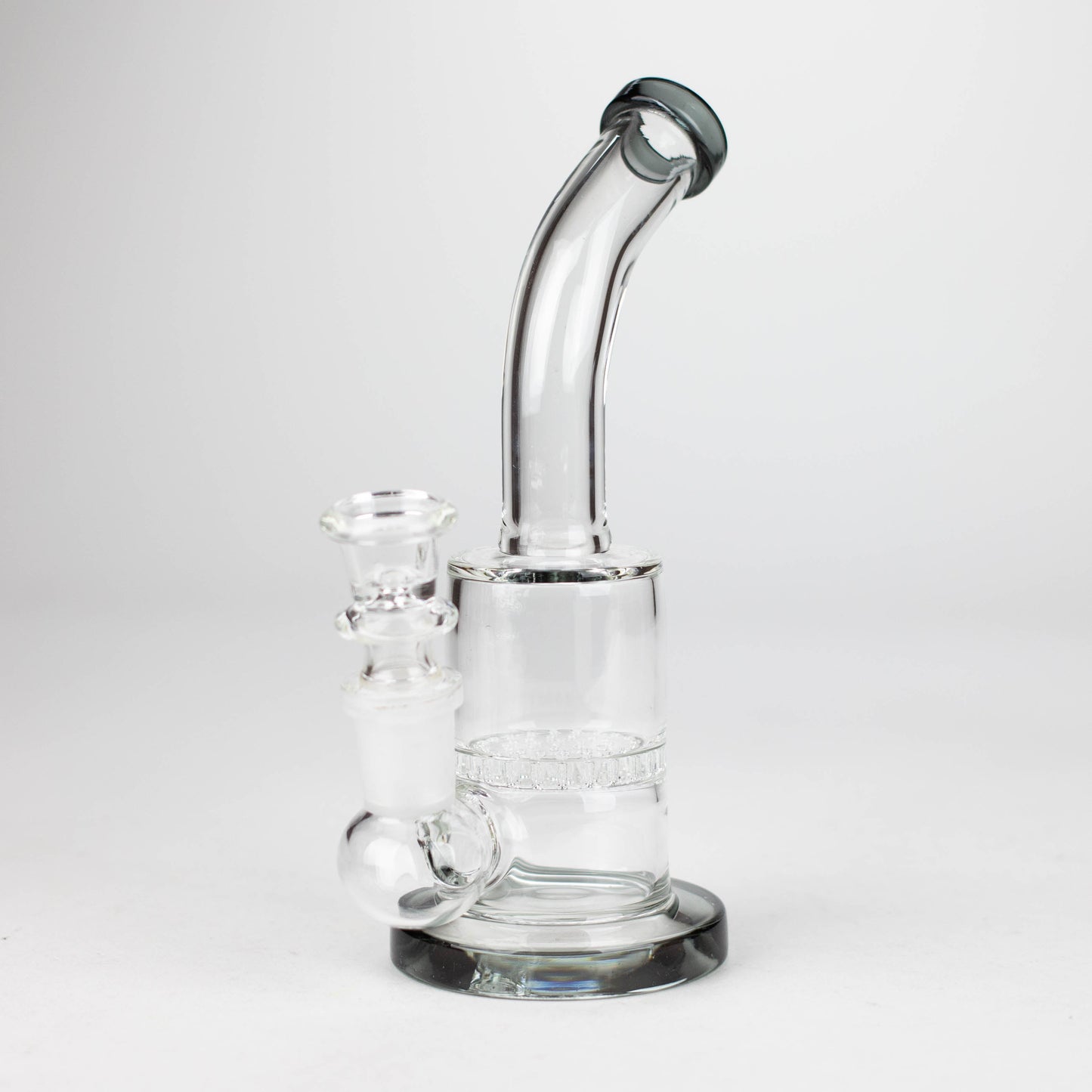 7" Bent neck glass bubbler with Honeycomb diffuser_6