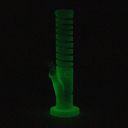 12" GLOW IN DARK STRAIGHT TUBE BONG WITH ICE CATCHER_1