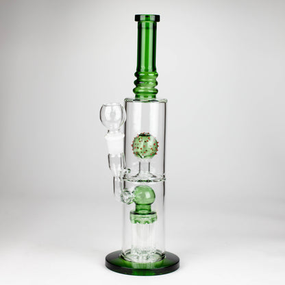 14" Color accented percolator glass bong with ball & Arm diffuser_3