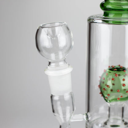 14" Color accented percolator glass bong with ball & Arm diffuser_1