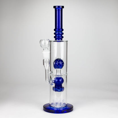 14" Color accented percolator glass bong with ball & Arm diffuser_4