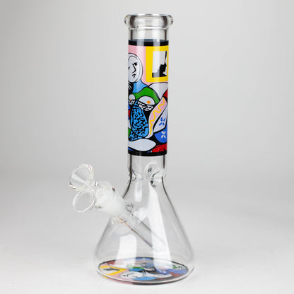 10" Glass Bong With Abstract Art Design_4