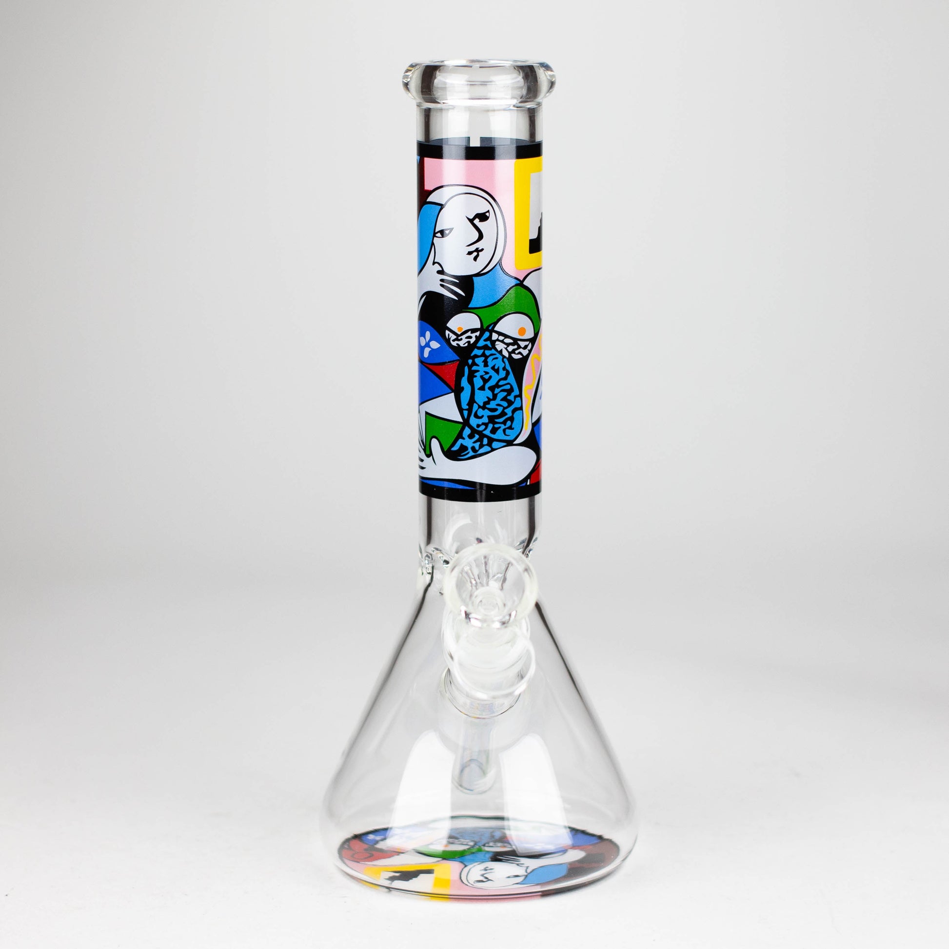 10" Glass Bong With Abstract Art Design_6