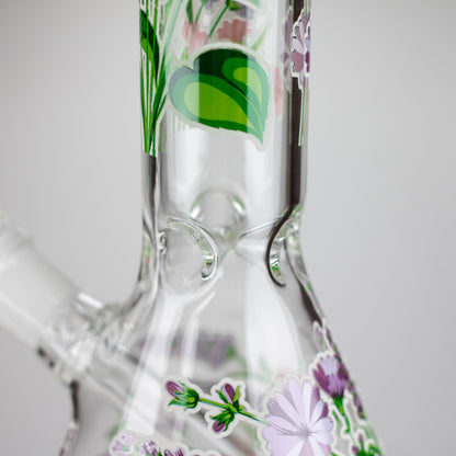 10" Glow in the dark Glass Bong With Flower Design_8