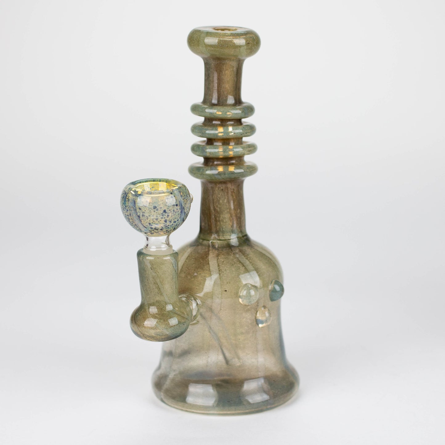 8" marble design multi color glass water bong_1