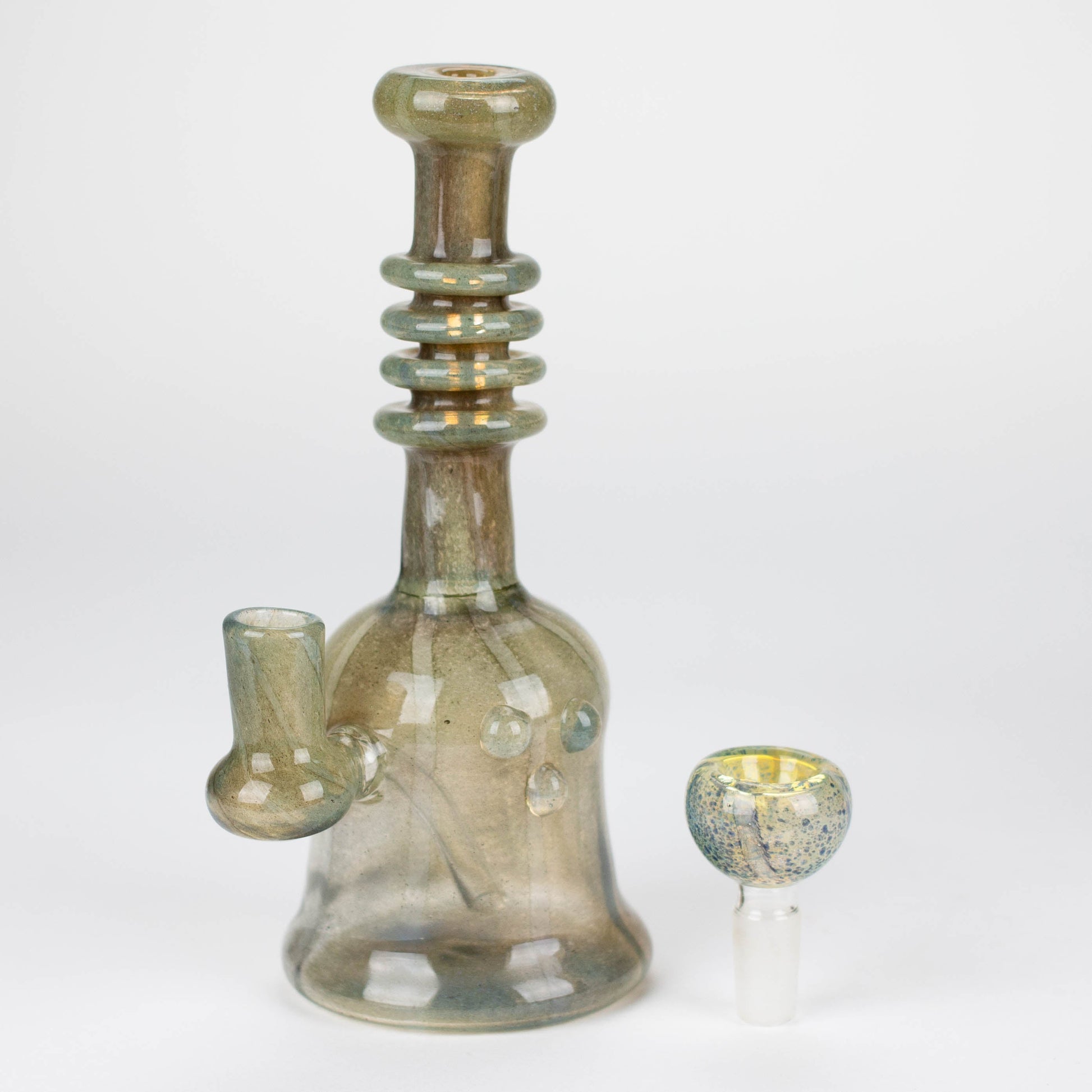 8" marble design multi color glass water bong_8