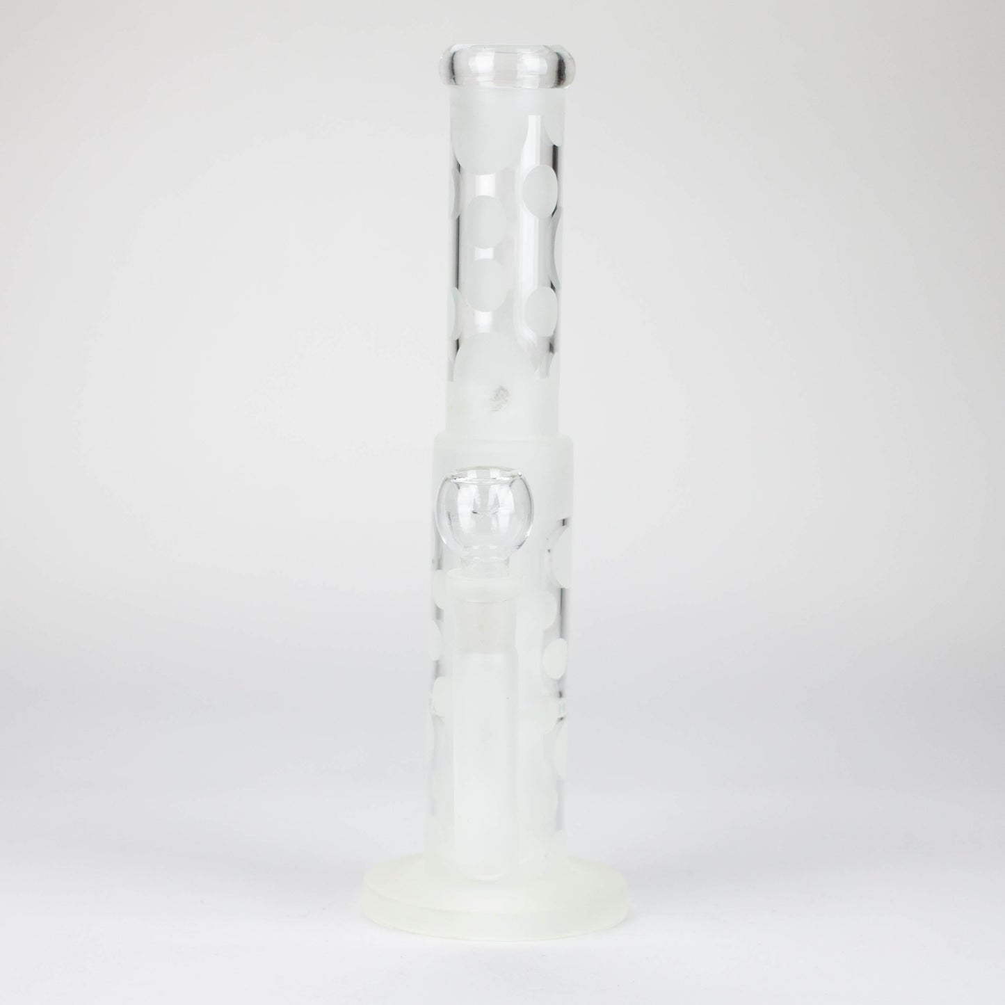 14" Glow in the dark straight tube glass bong with honey comb diffuser_3