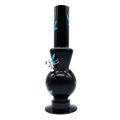 12" BLACK Acrylic Water Pipe Bong  , Assorted Pattern Color ( PIP280 )_4