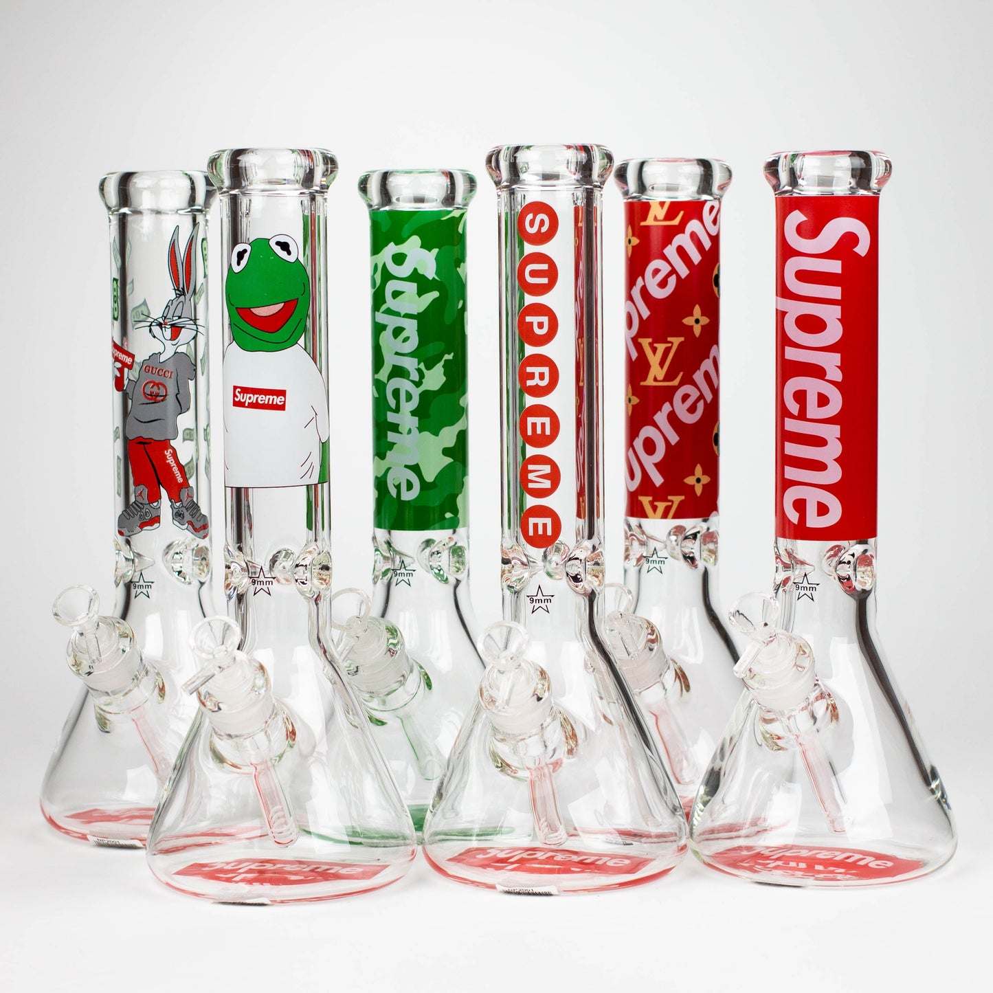 14" Brand 9mm glass water bong [NP2001]_0