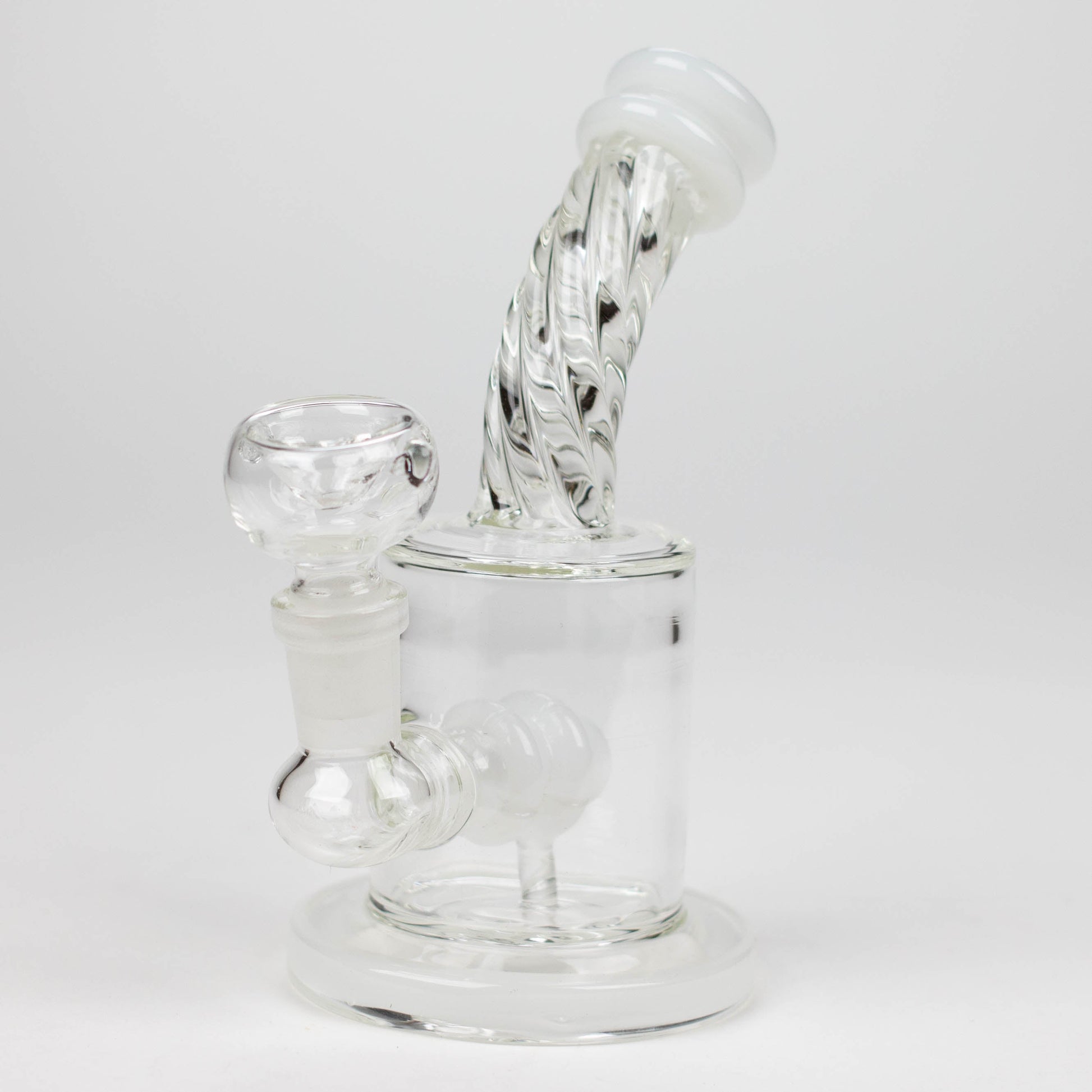 6" Twist glass bent neck glass bong with diffuser_5