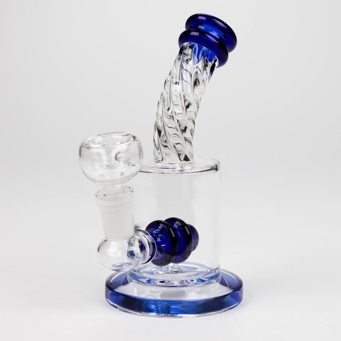 6" Twist glass bent neck glass bong with diffuser_6