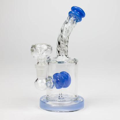 6" Twist glass bent neck glass bong with diffuser_9