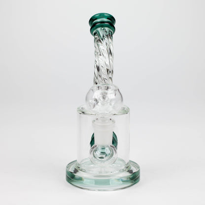 6" Twist glass bent neck glass bong with diffuser_12