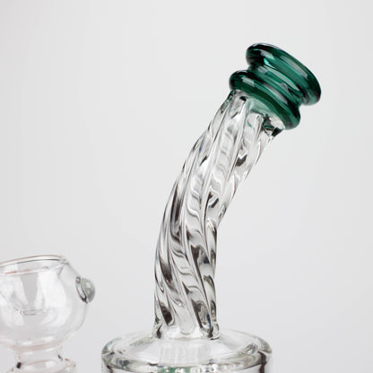 6" Twist glass bent neck glass bong with diffuser_1