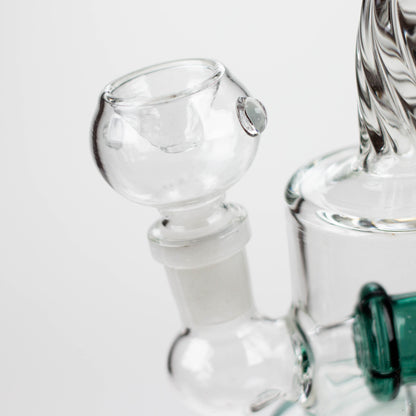 6" Twist glass bent neck glass bong with diffuser_3