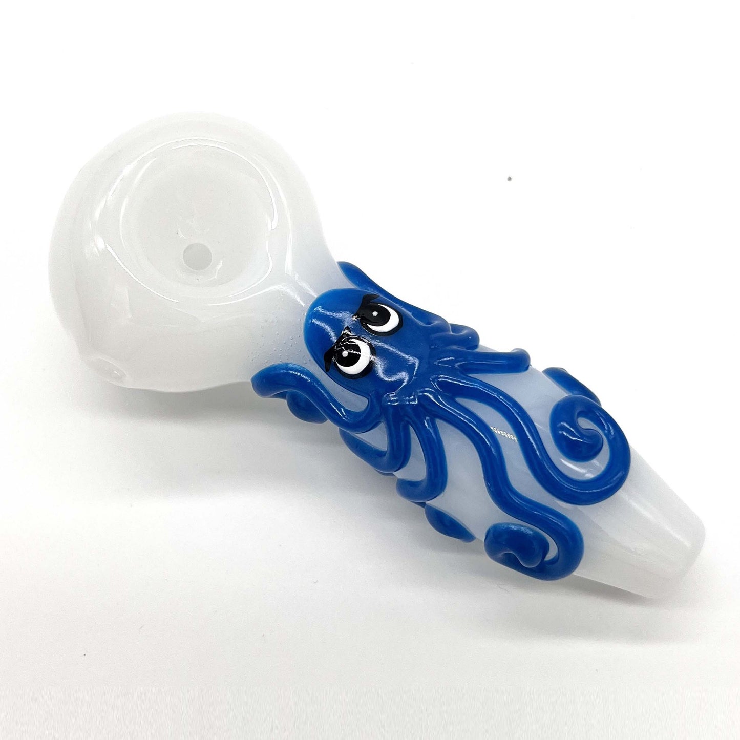 Octopus Glow In The Dark Glass Smoking Spoon Hand Pipe_6