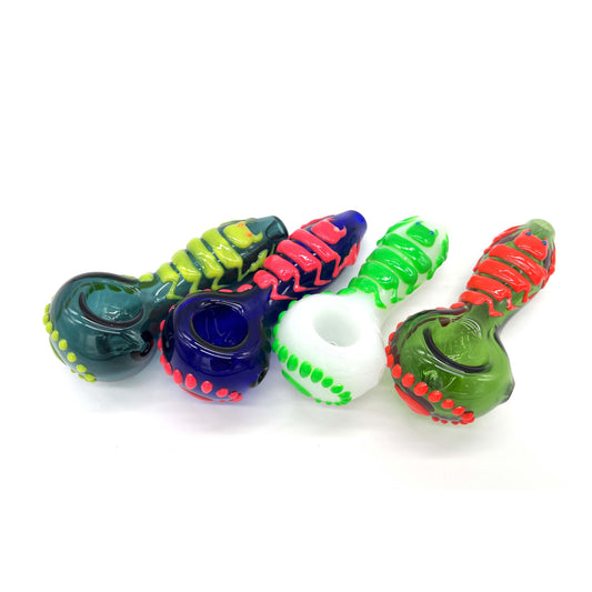 Scorpion Glow In The Dark Glass Smoking Spoon Hand Pipe_0