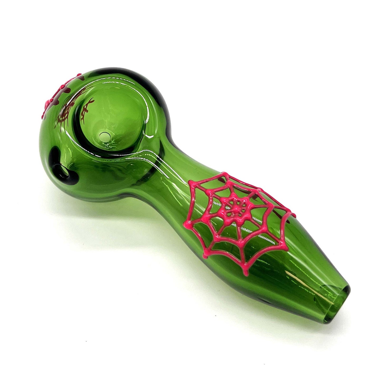 Spider Glow In The Dark Glass Smoking Spoon Hand Pipe_3