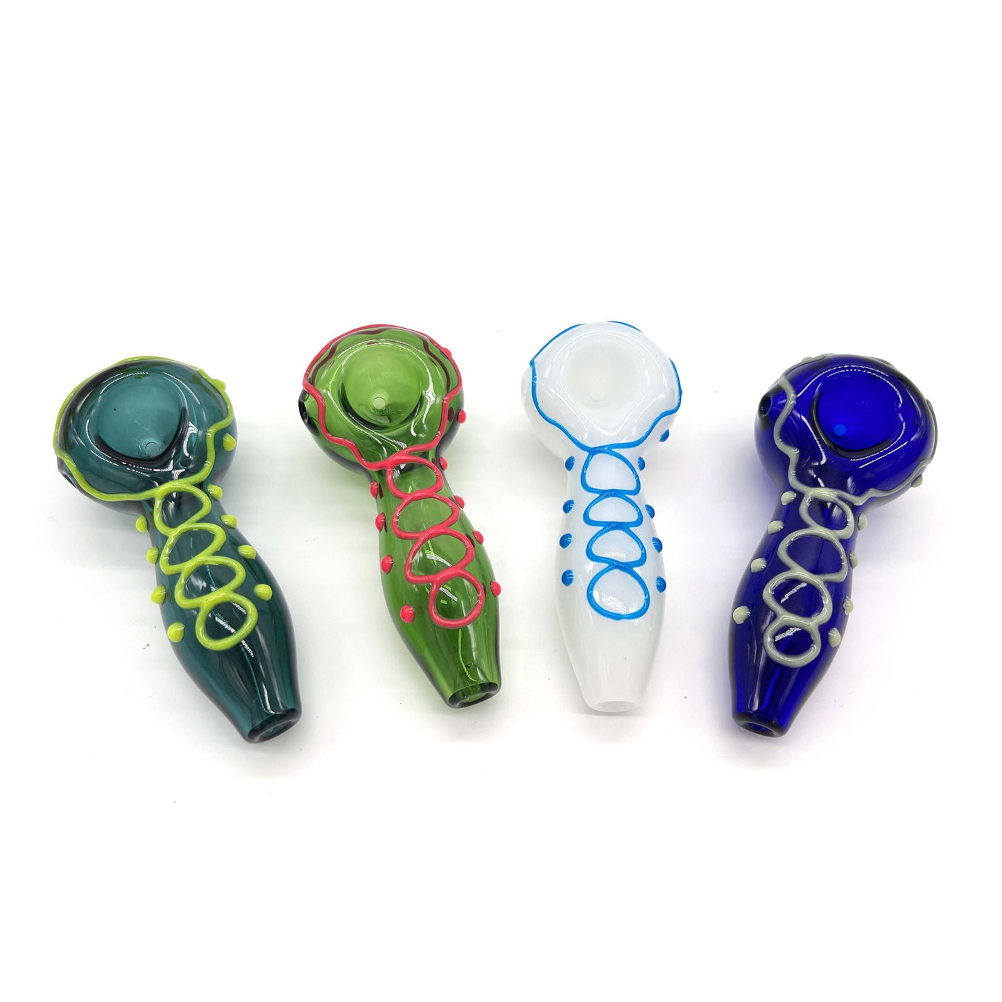 Glow In The Dark Glass Smoking Spoon Hand Pipe_0