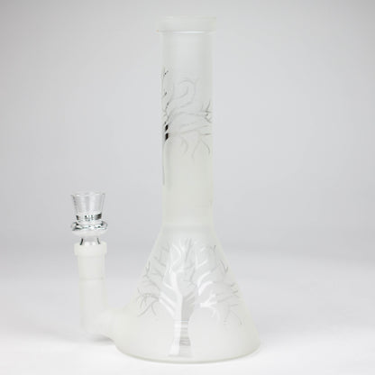 8" GLOW IN DARK TREE OF LIFE BEAKER GLASS BONG_3