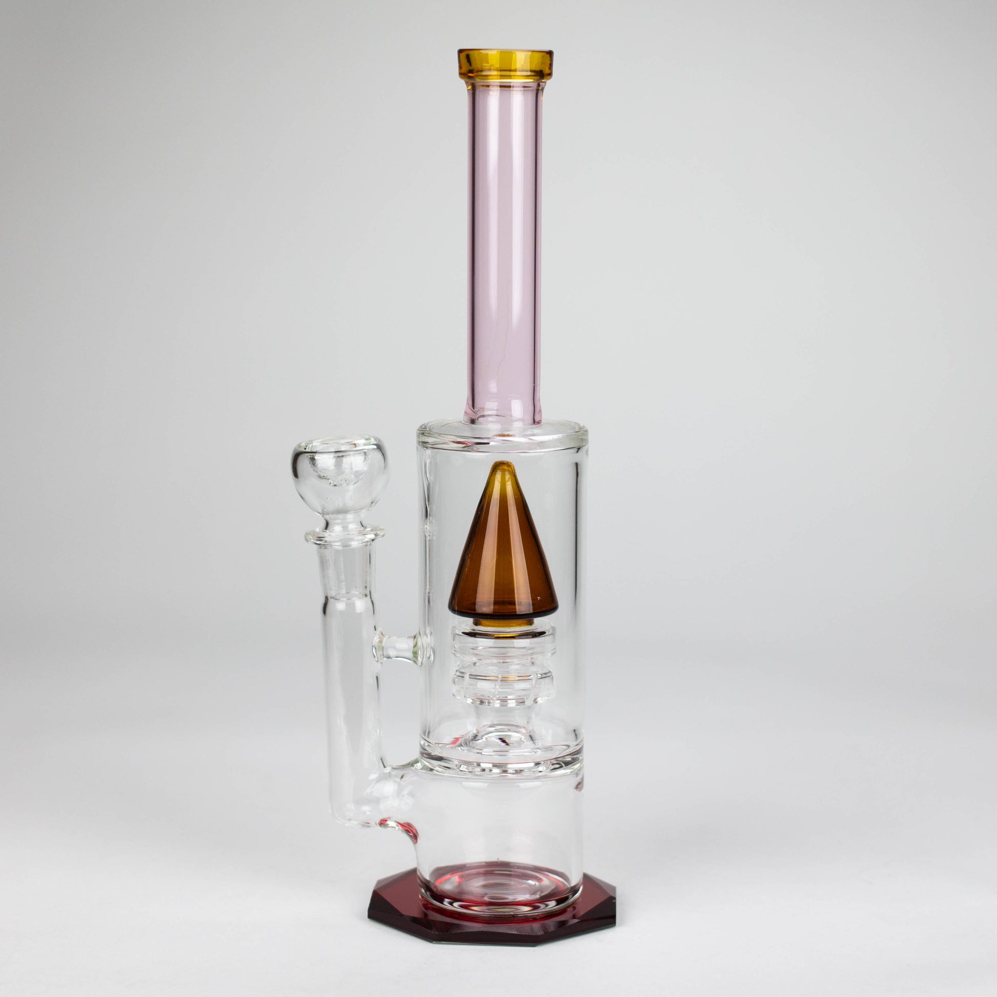 10" diamond cut stemless glass water pipe_2