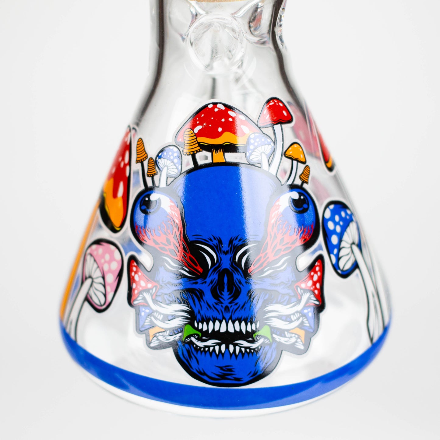 10" Glow in the dark Glass Bong With  Mushroom Skull  Design_11