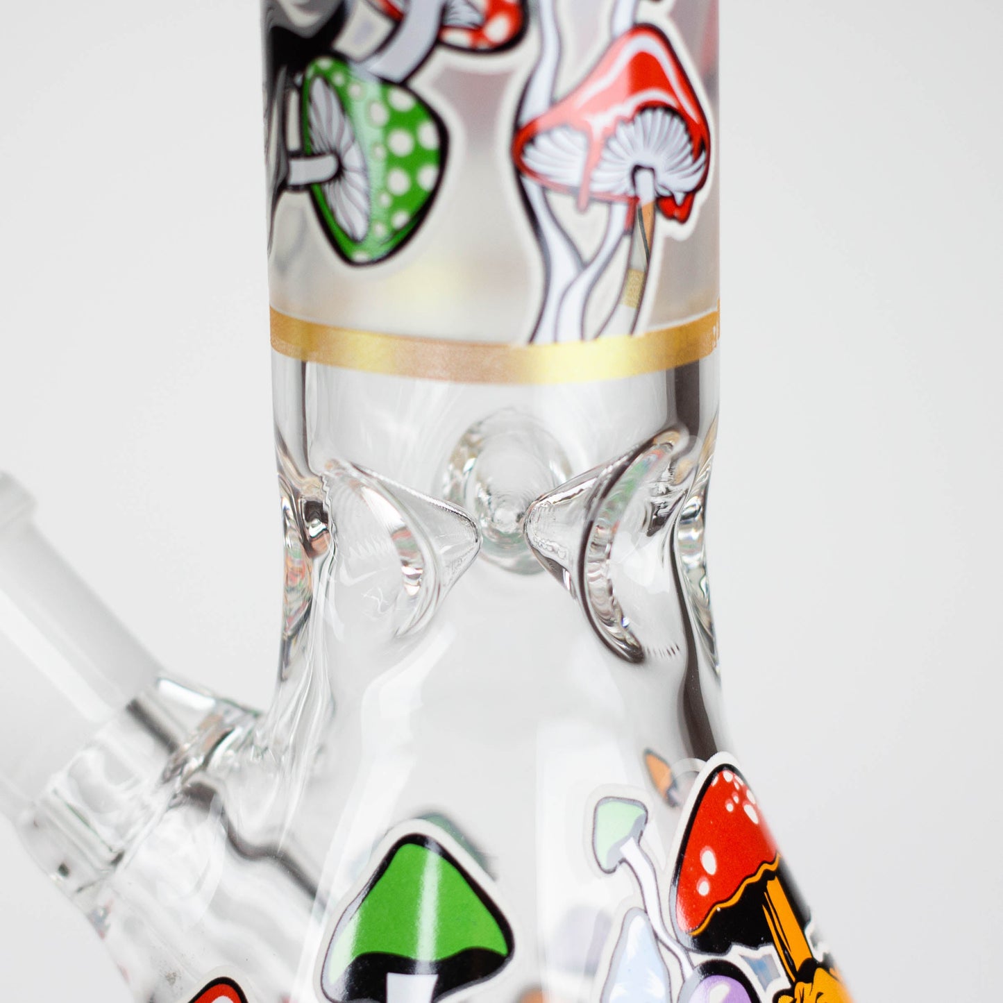 10" Glow in the dark Glass Bong With  Mushroom Skull  Design_3