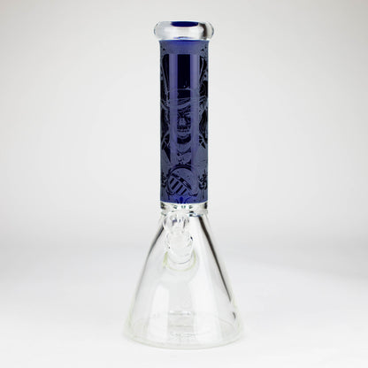 14" High Quality engraved Beaker Glass Bong  [C2664-3]_7