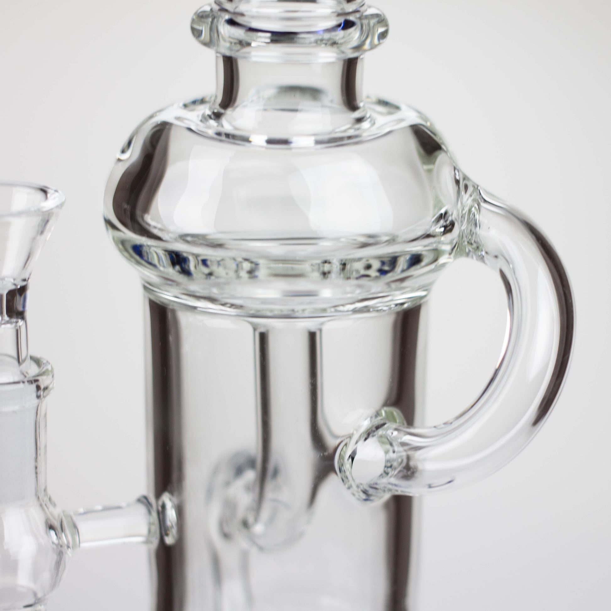 11″ Straight Tube Glass Recycler Bong With Color Base [C1556]_9