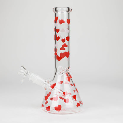 10" Glass Bong With Happy Valentine's Day Design_1