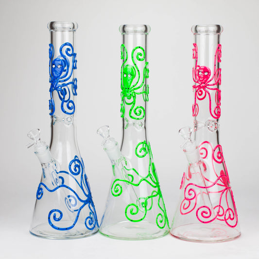 15.5" Glow in the dark beaker glass water bong [AK082]_0