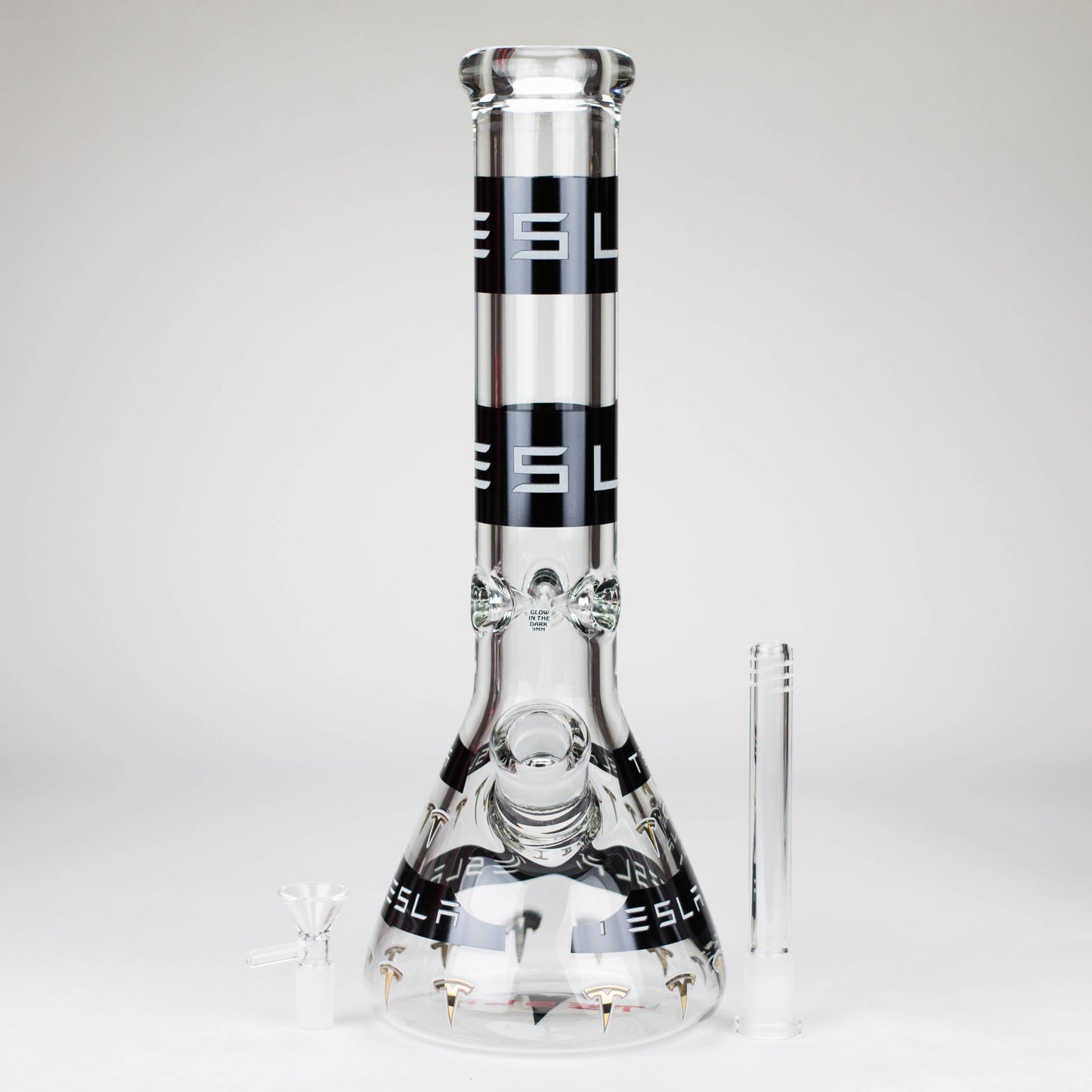 TSLA Glow in the Dark 14" 9 mm glass bong [PIP866]_5