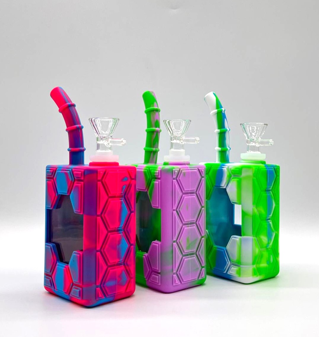 7" Silicone Juice Box bong-Assorted_3