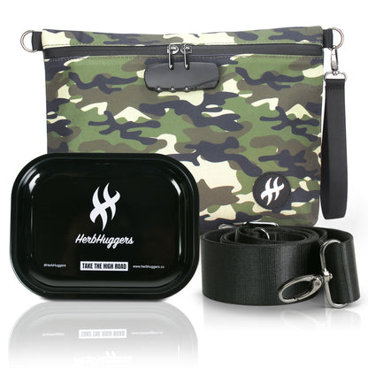 Herbhuggers | Smell Proof Bag with Combination Lock + Metal Rolling Tray_4