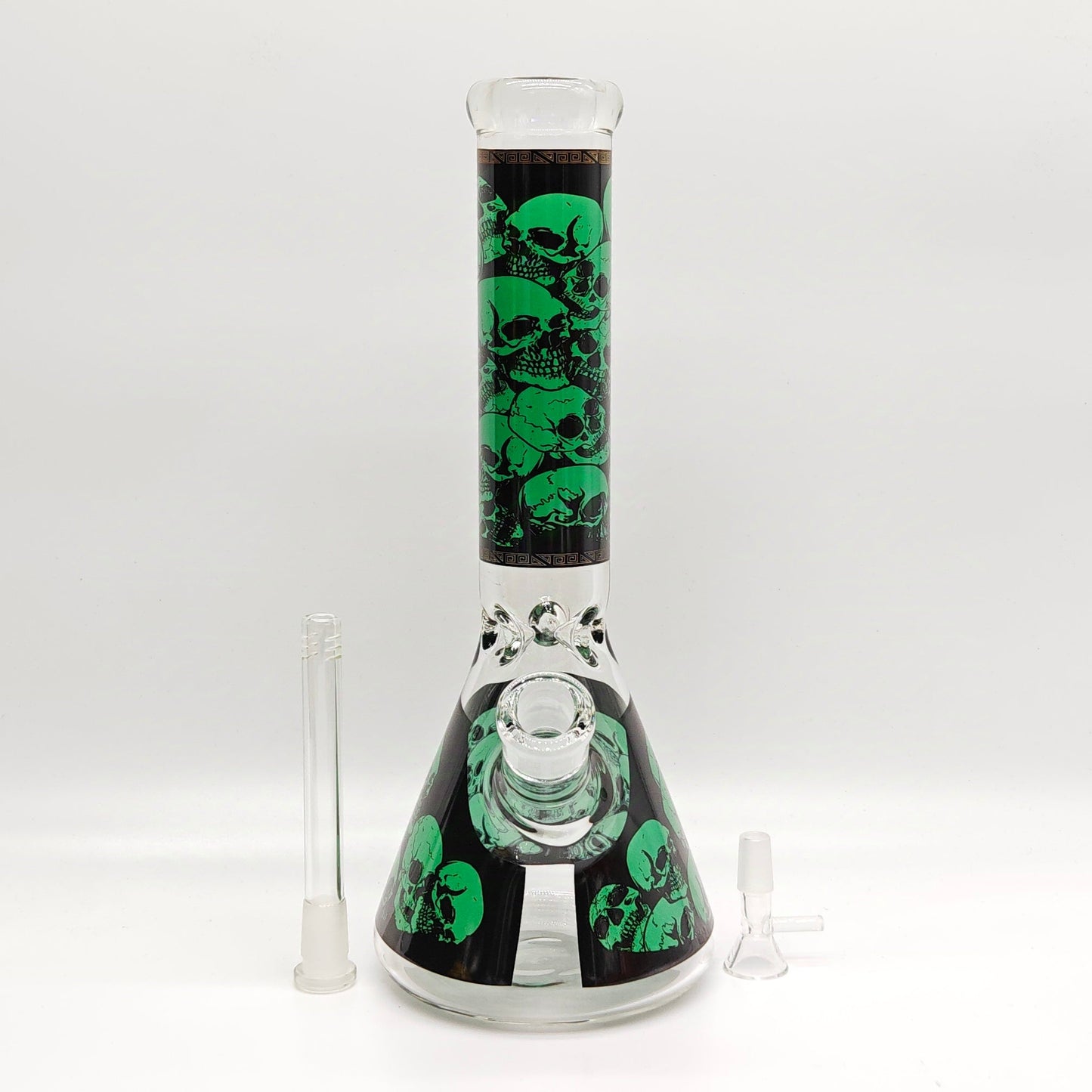 14" 7mm Skull Beaker Glass Bong [P8]_10