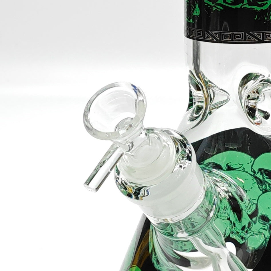 14" 7mm Skull Beaker Glass Bong [P8]_1