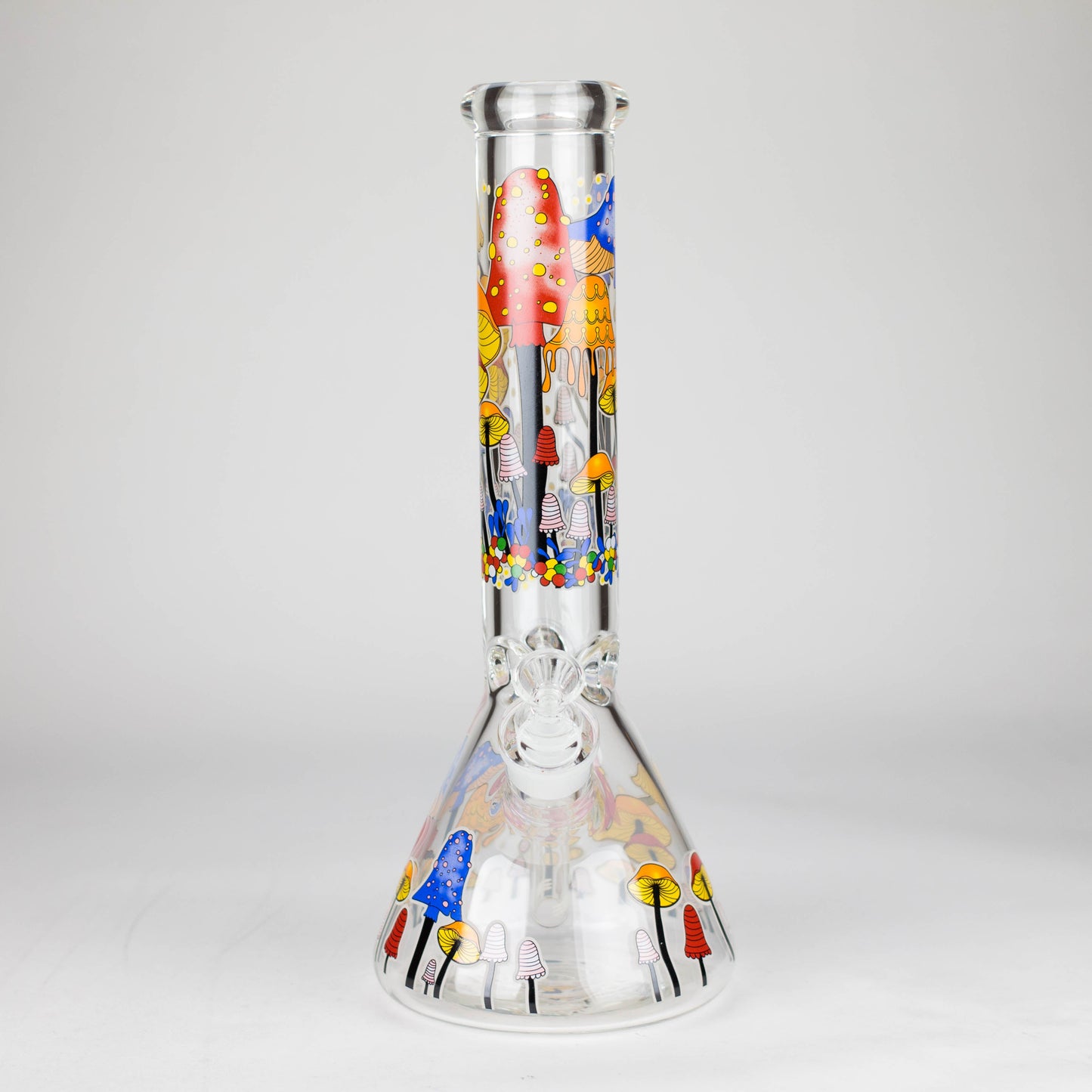 14" 7 mm Glass Bong With Magic Mushroom Design_10