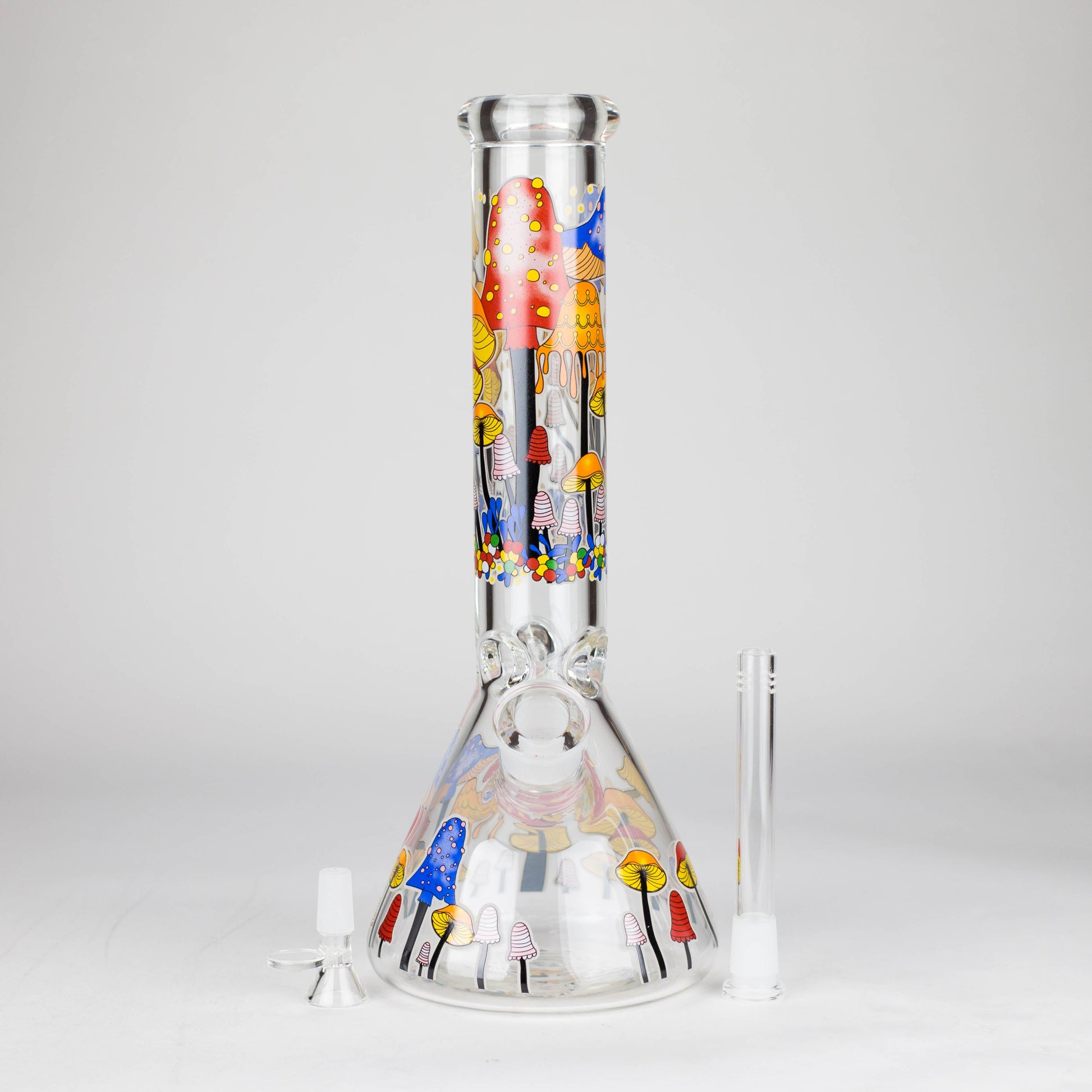 14" 7 mm Glass Bong With Magic Mushroom Design_3