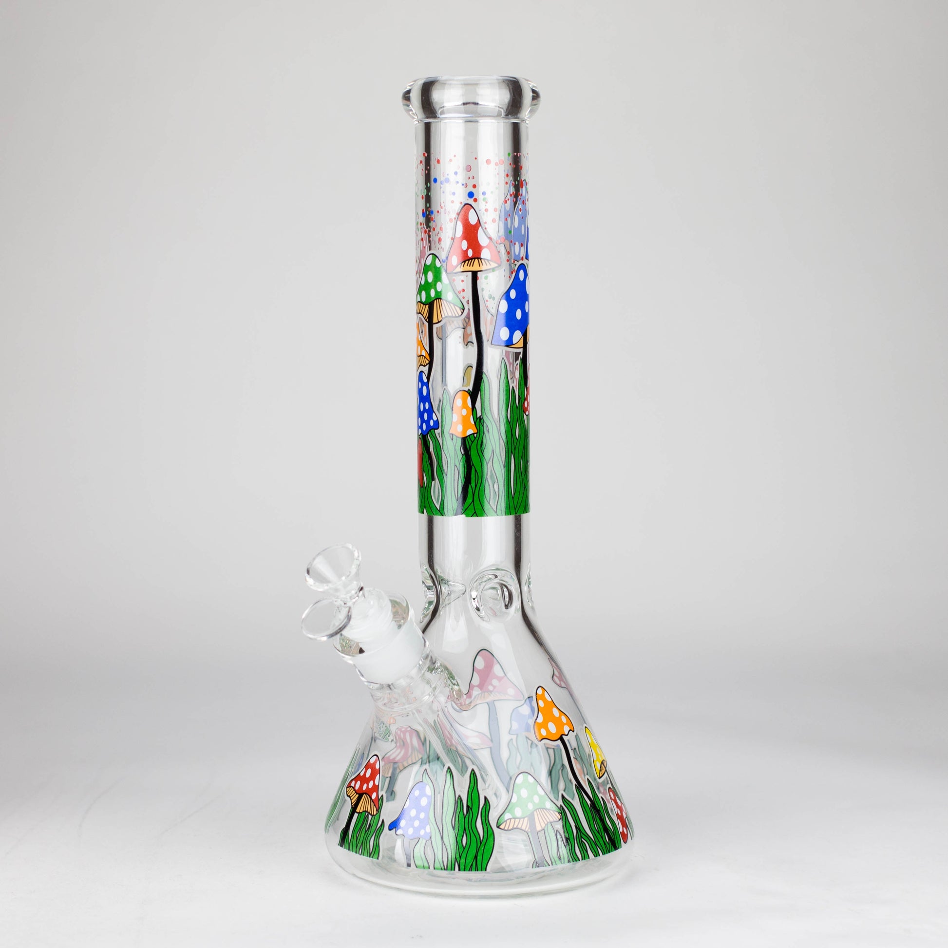 14" 7 mm Glass Bong With Magic Mushroom Design_5